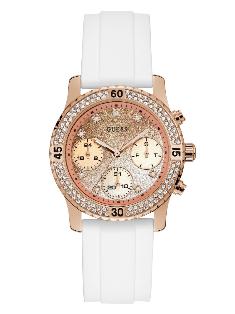 Rose Gold Tone Glitter Multifunction Watch GUESS Factory