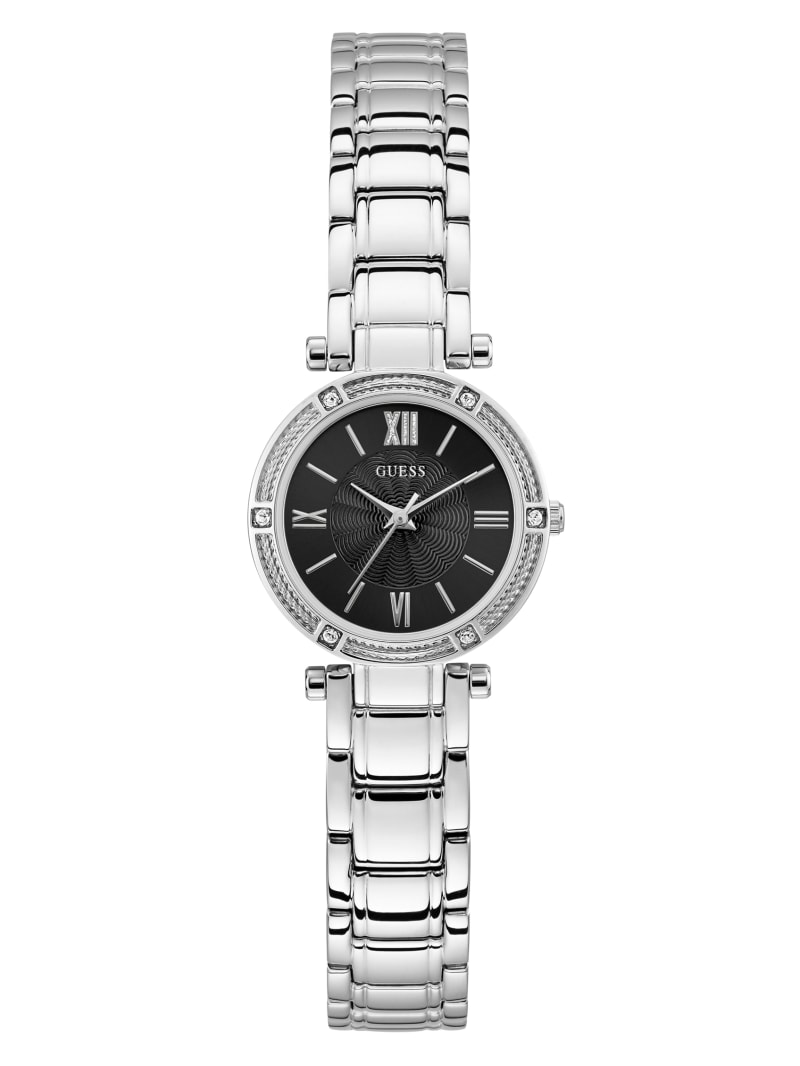 Silver-Tone and Black Analog Watch