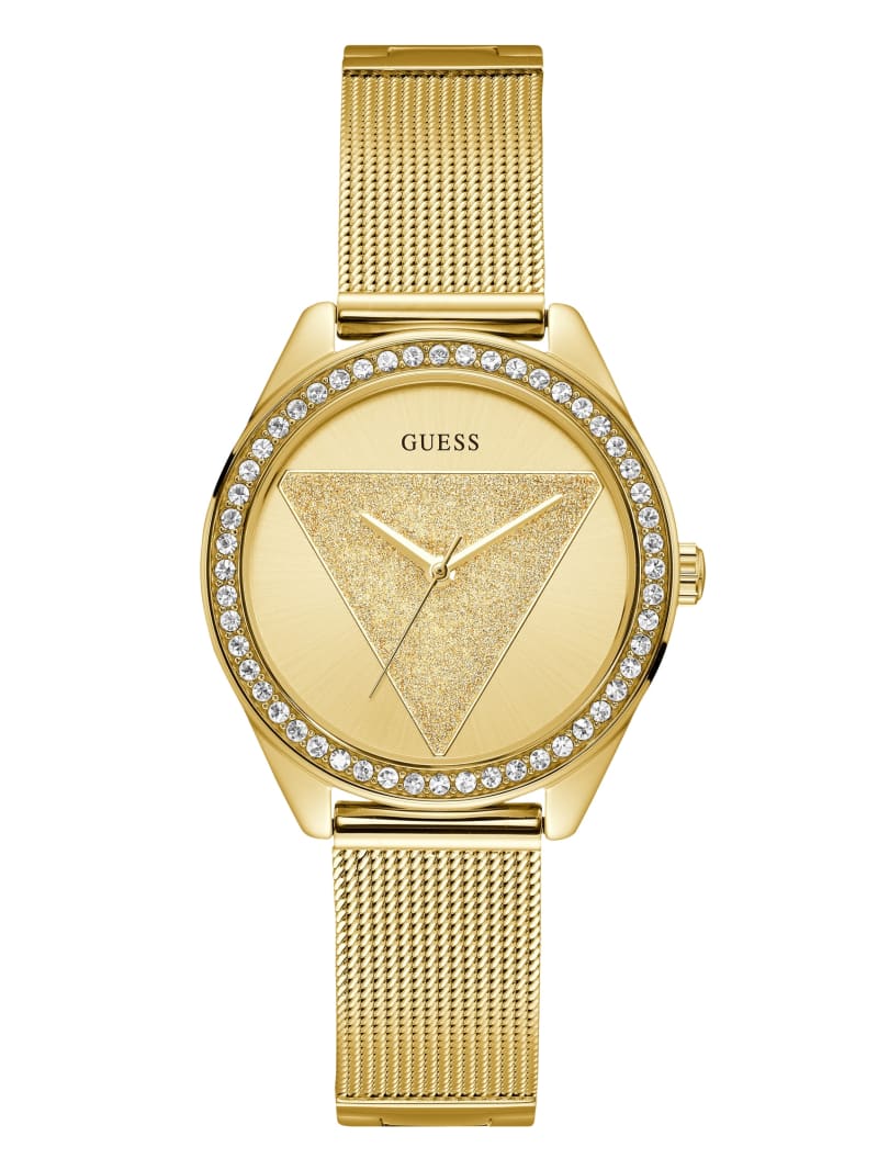 Guess Gold-Tone Logo Analog Watch - U1142L2-GOLD