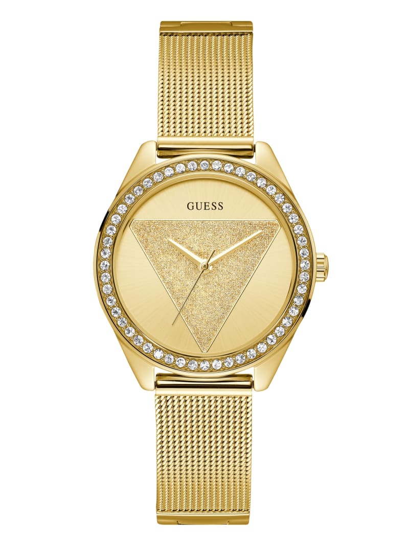 Guess Gold-Tone Logo Analog Watch. 3