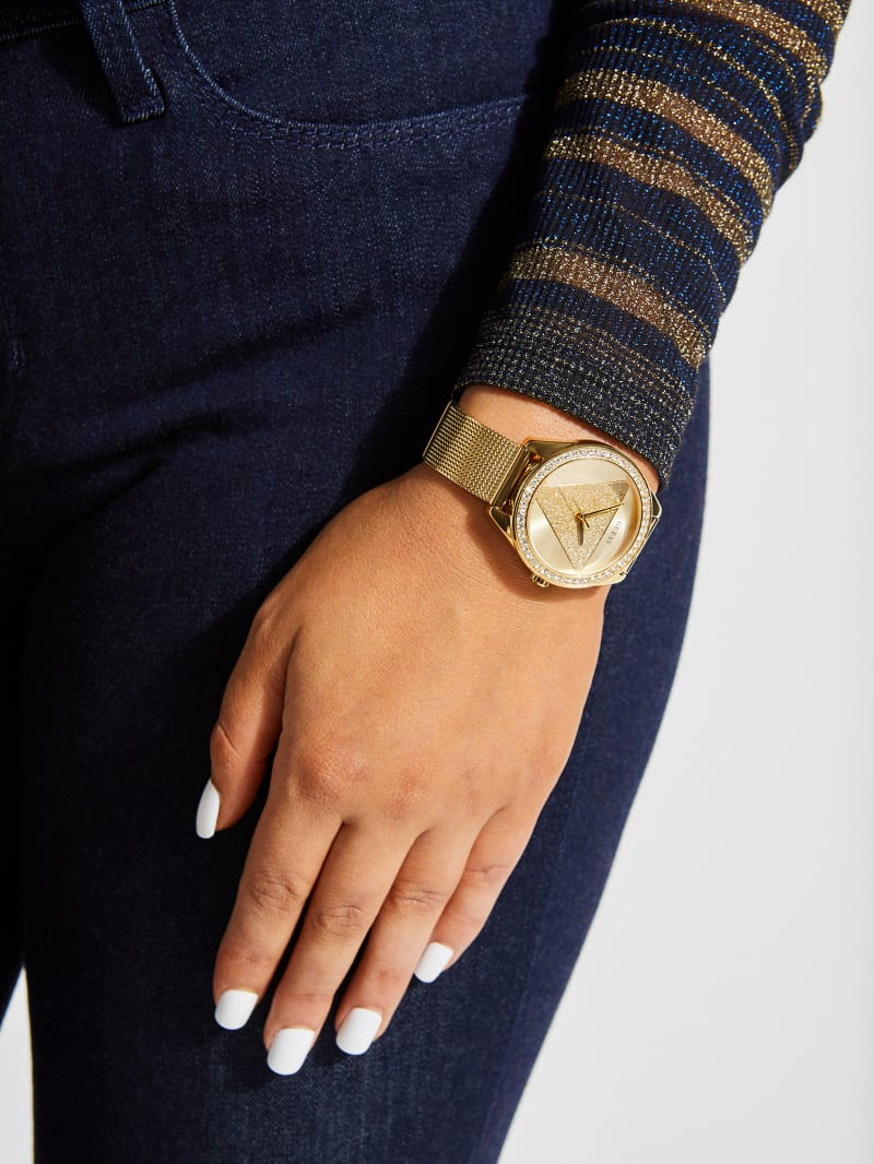 Guess Gold-Tone Logo Analog Watch. 2