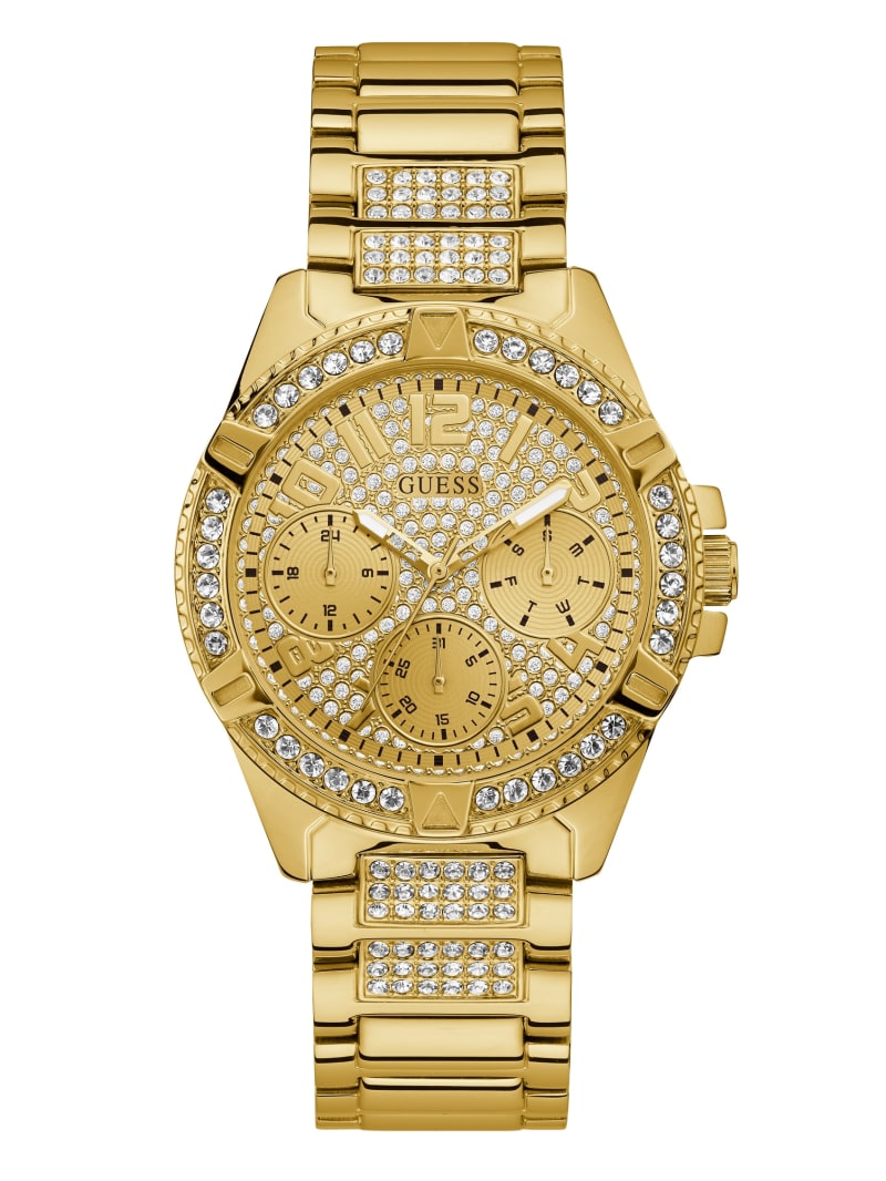 Rhinestone Gold-Tone Multifunction Watch | GUESS