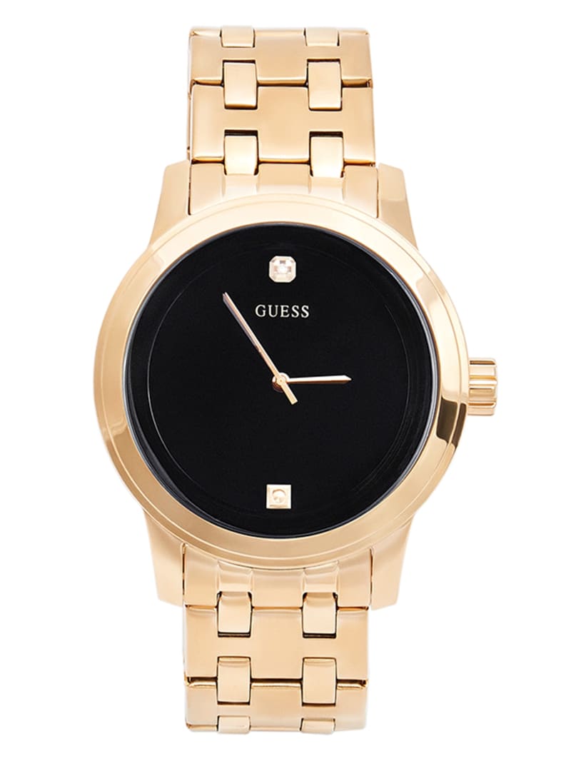 Black and Gold Tone Diamond Dress Watch