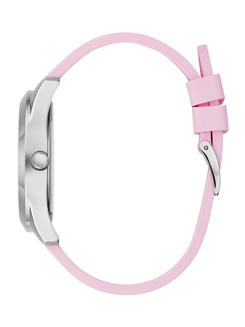 Pink Rhinestone Silicone Watch | GUESS Factory