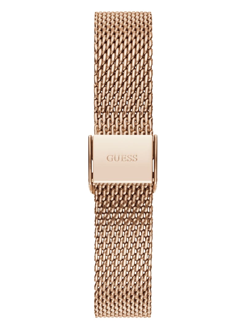 Guess Rose Gold-Tone Mesh And Crystal Analog Watch. 1