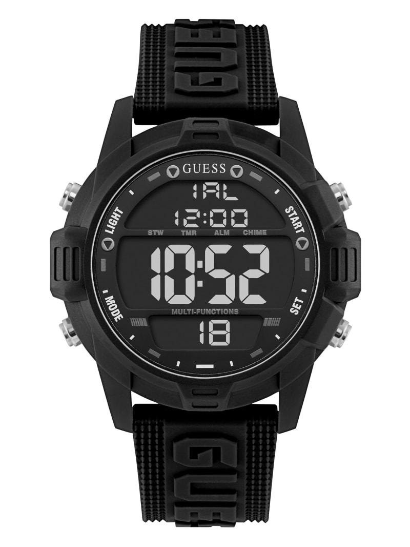 Guess Oversized Black Silicone Analog and Digital Watch. 2