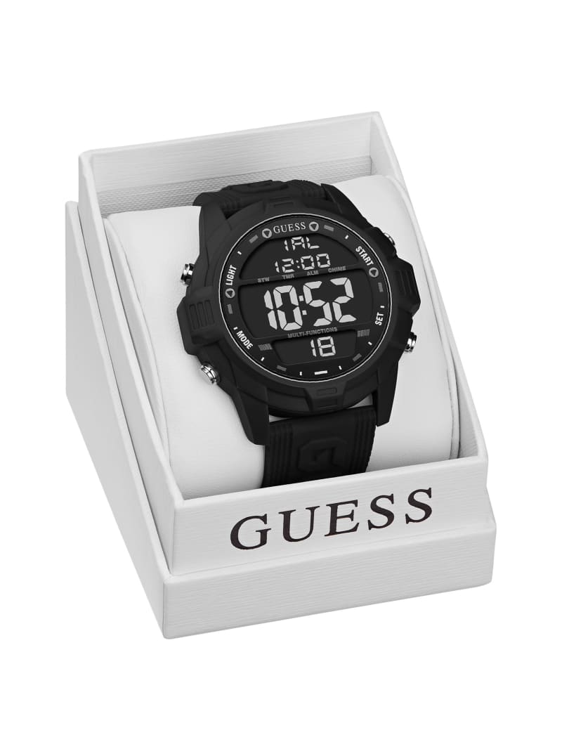 Guess Oversized Black Silicone Analog and Digital Watch. 1