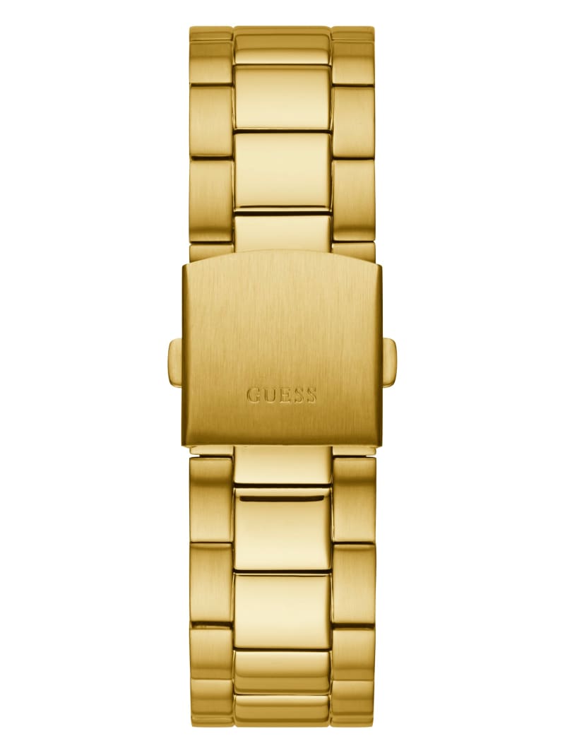 Guess Gold-Tone and Black Chronograph Watch. 4