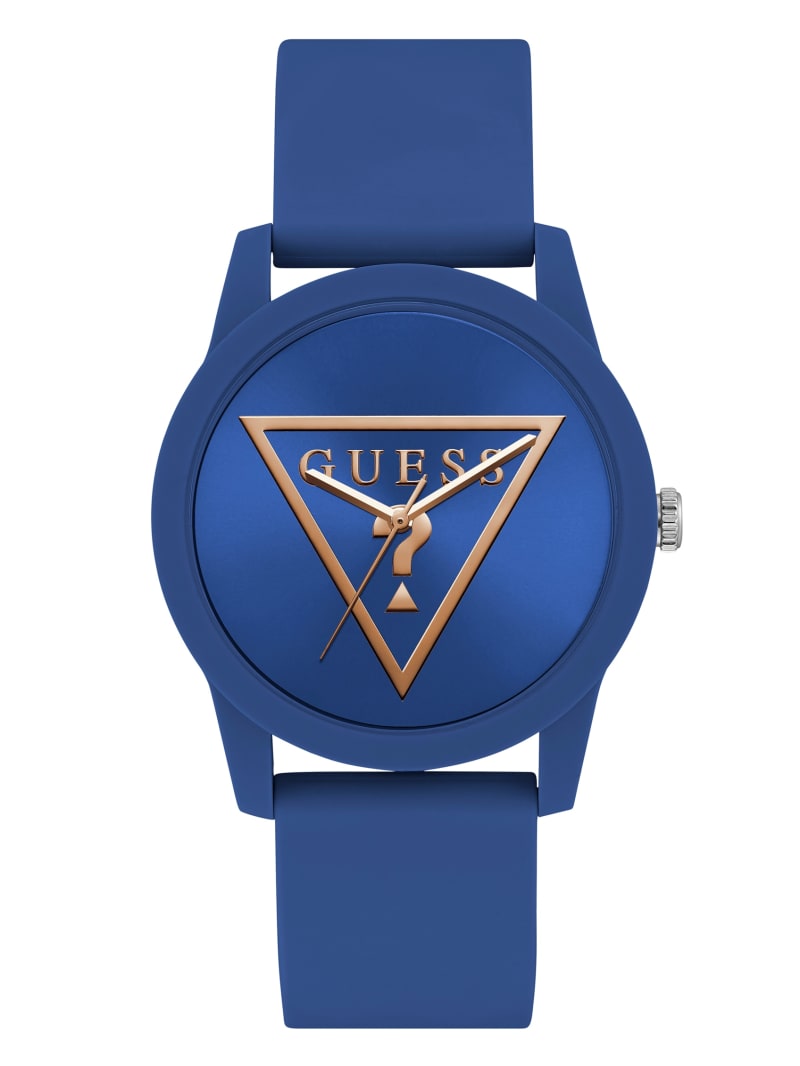 Gold-Tone and Navy Silicone Analog Watch