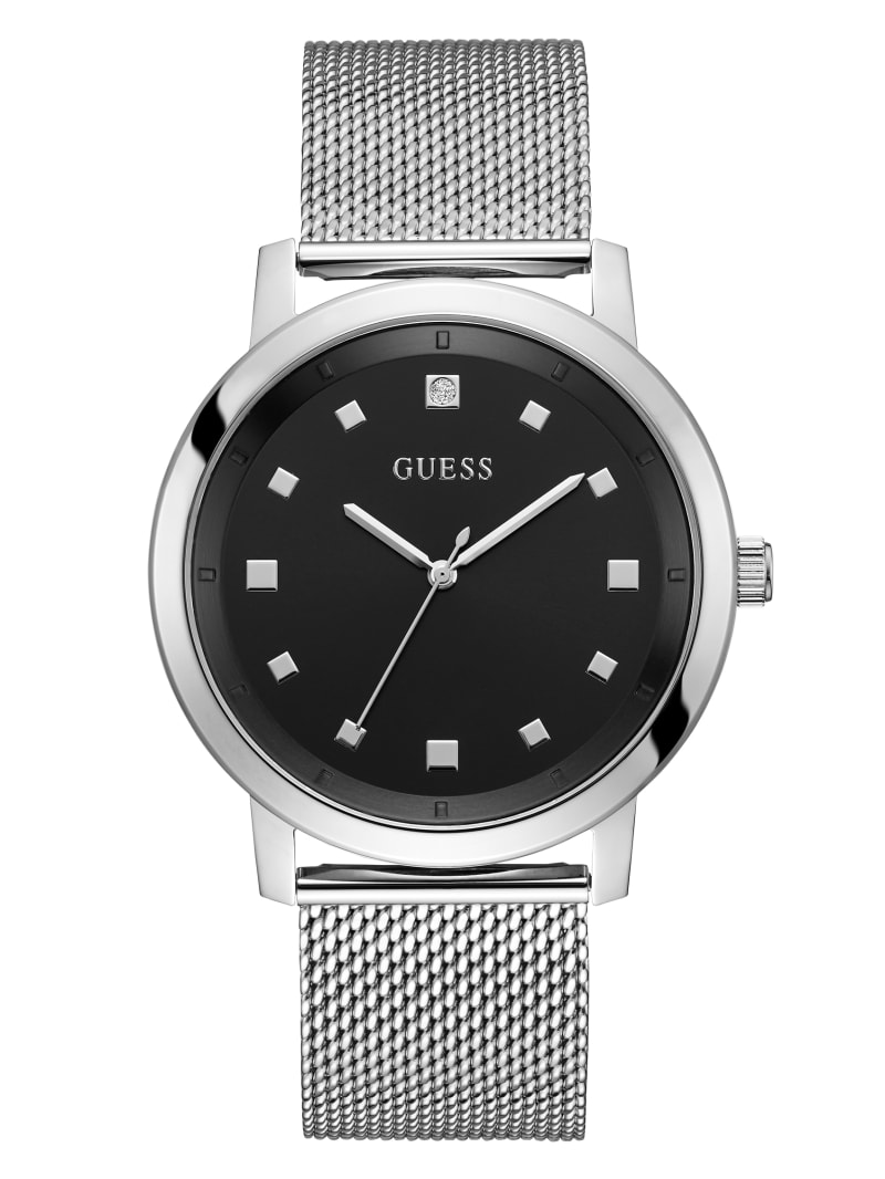 Silver-Tone and Black Analog Watch