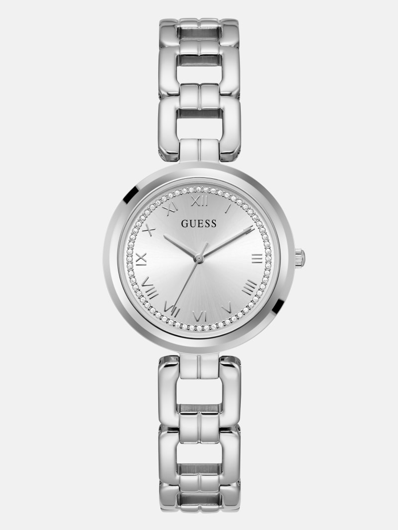 Silver Tone Round Analog Watch