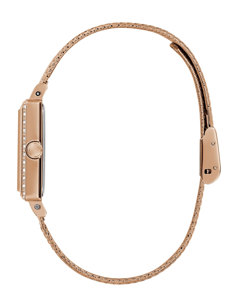 Rose Gold-Tone Mesh Analog Watch