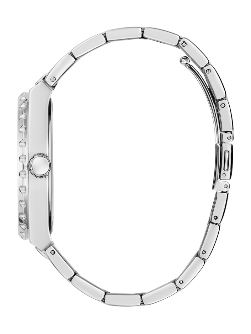 Silver-Tone Blue Analog Watch | GUESS Factory