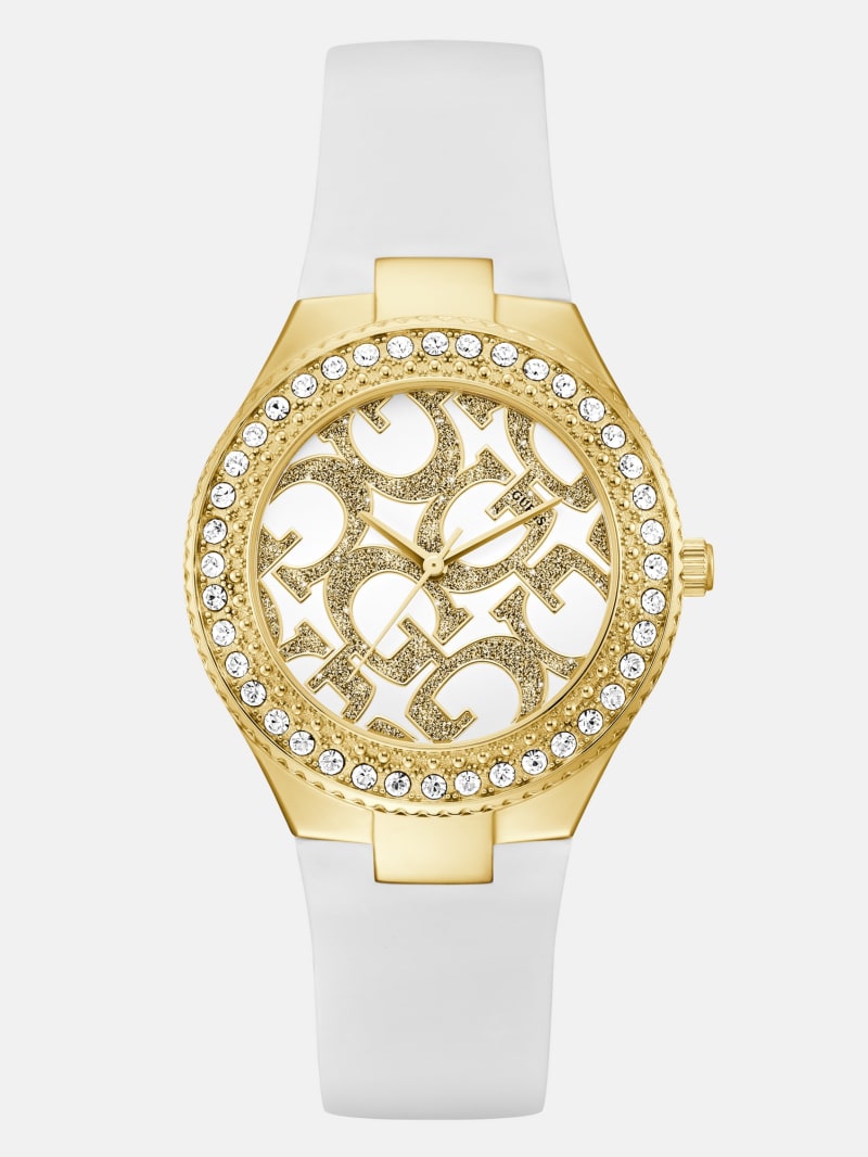 たかし　GS2542L　　GWL2 White and Gold-Tone Analog Silicon Watch | GUESS Factory