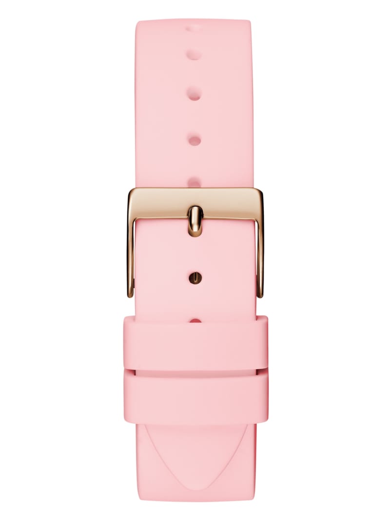 Pink and Rose-Gold Tone Analog Silicon Watch