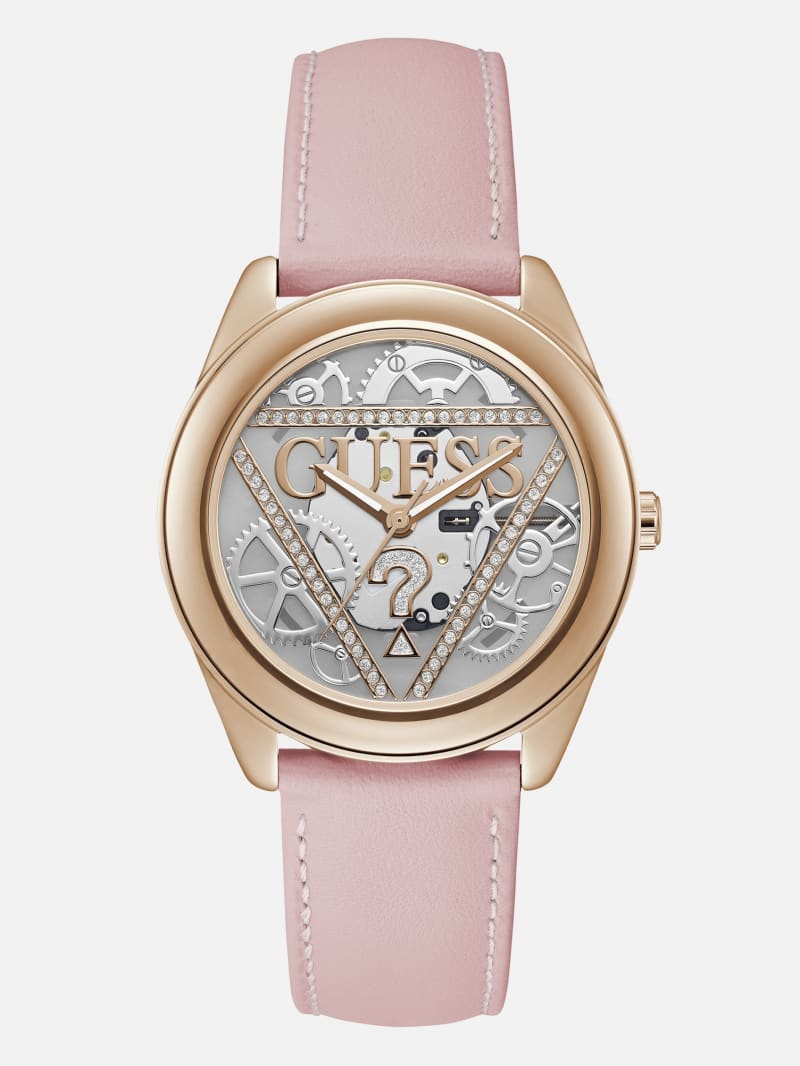 Rose Gold-Tone and Pink Gears Analog Watch | GUESS Factory