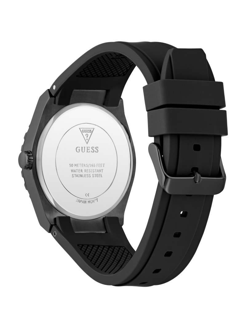 Black Silicon Analog Watch | GUESS Factory