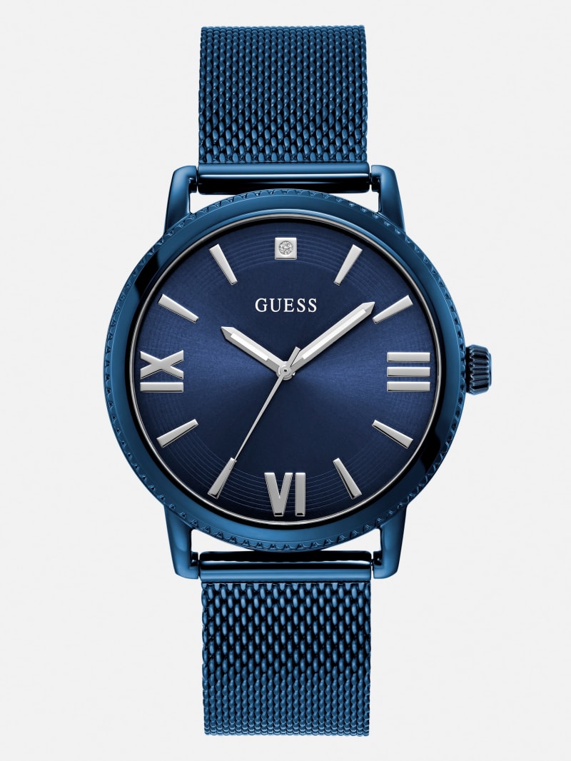 Blue Mesh Analog Watch | GUESS Factory