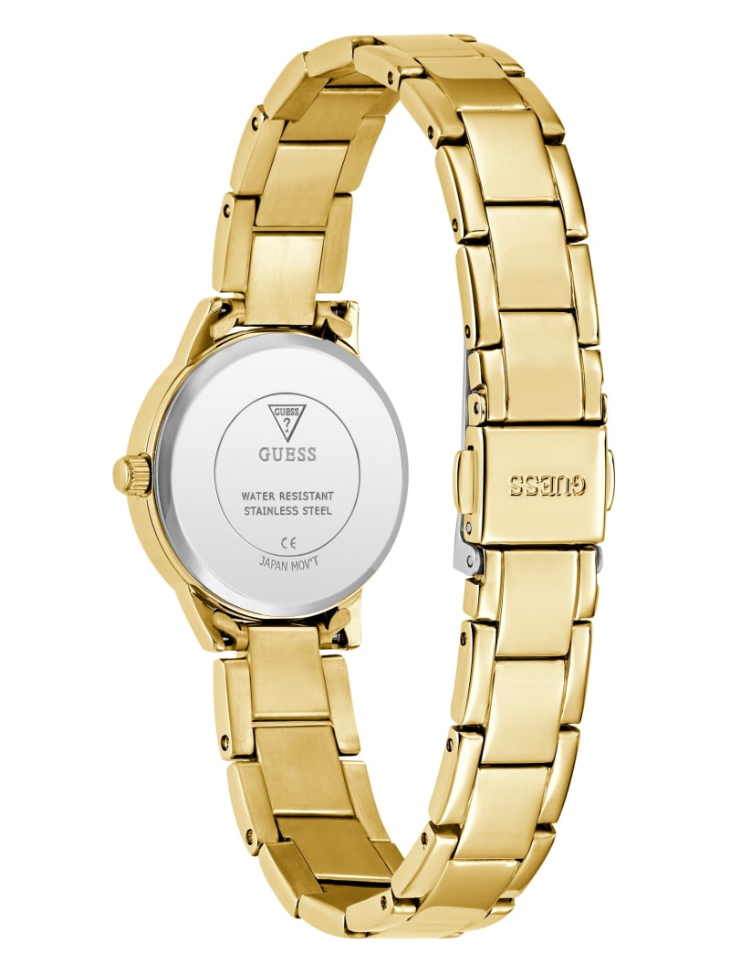 Gold-Tone and White Crystal Analog Watch | GUESS Factory