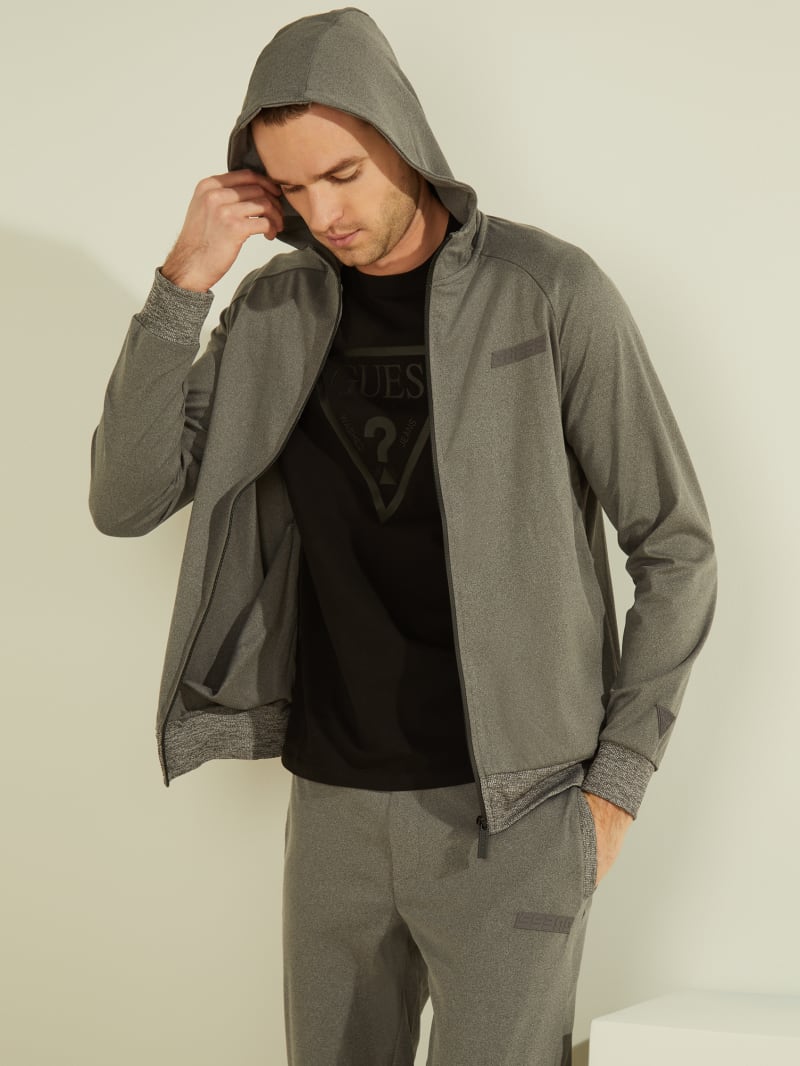 Guess Logo Hooded Zip-Up Sweatshirt. 2