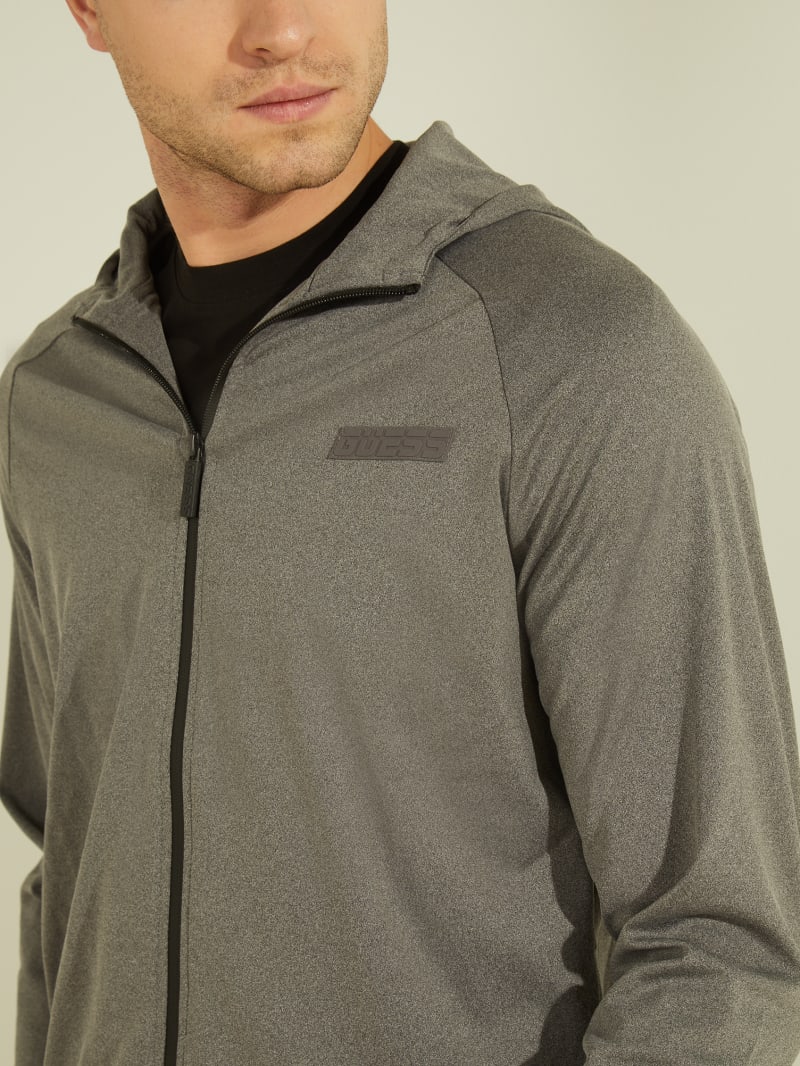 Guess Logo Hooded Zip-Up Sweatshirt. 4