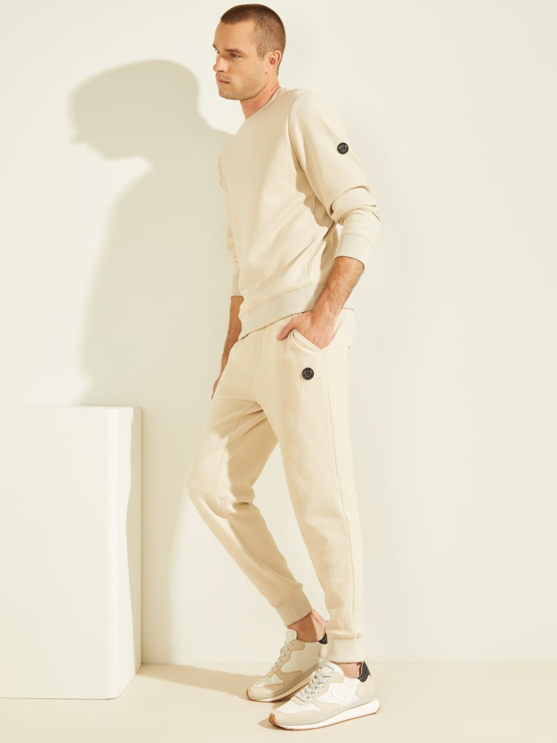 white jean joggers