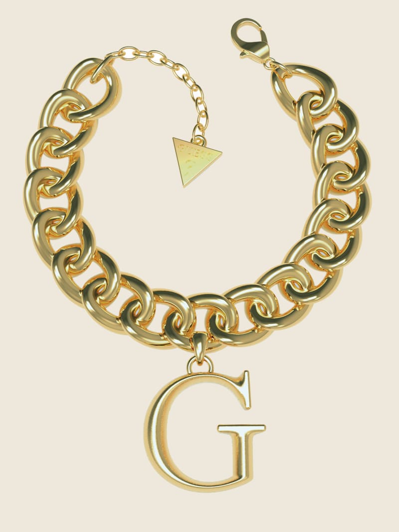 Bracelet en chaîne courbée dorée à logo G