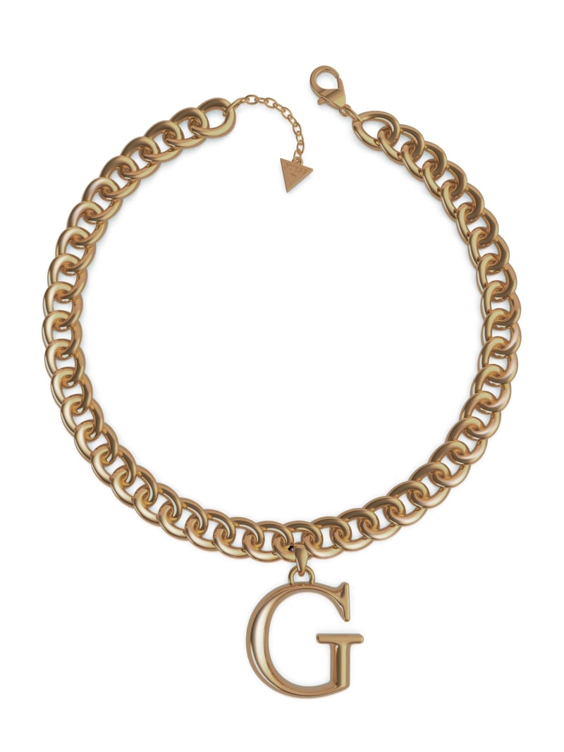 Collier en chaîne courbée dorée à logo G