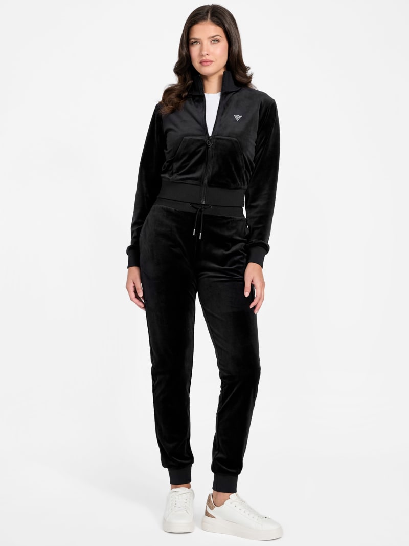 GUESS® Eco Couture Full-Zip Velvet Sweatshirt