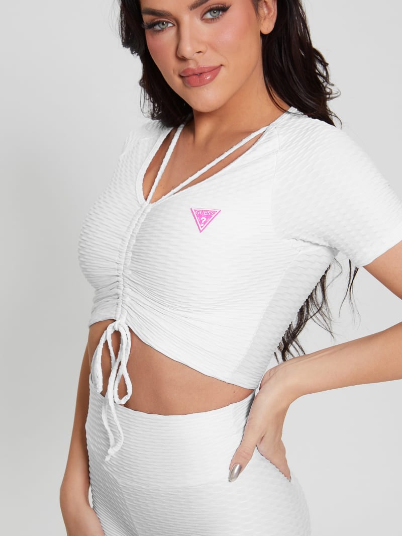 Guess white crop top sales