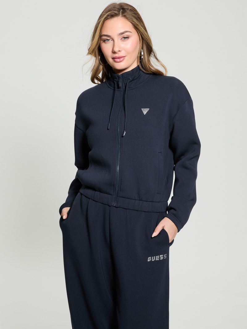 GUESS Women’s Cecilia Sweatshirt – Rhinestone Logo, Scuba Knit, Responsibly Sourced Materials - View #3