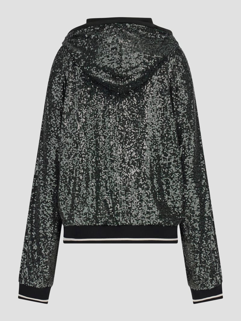 Mini Sequins Zip-Up Sweatshirt