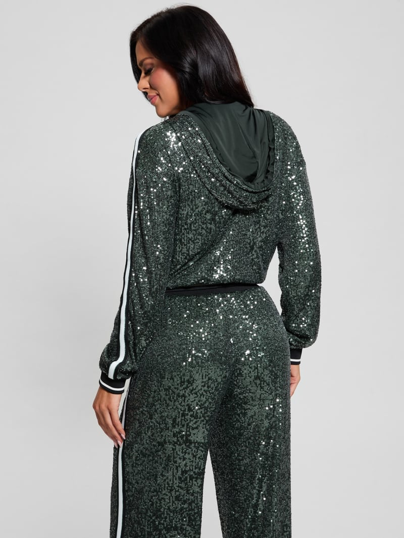 Mini Sequins Zip-Up Sweatshirt