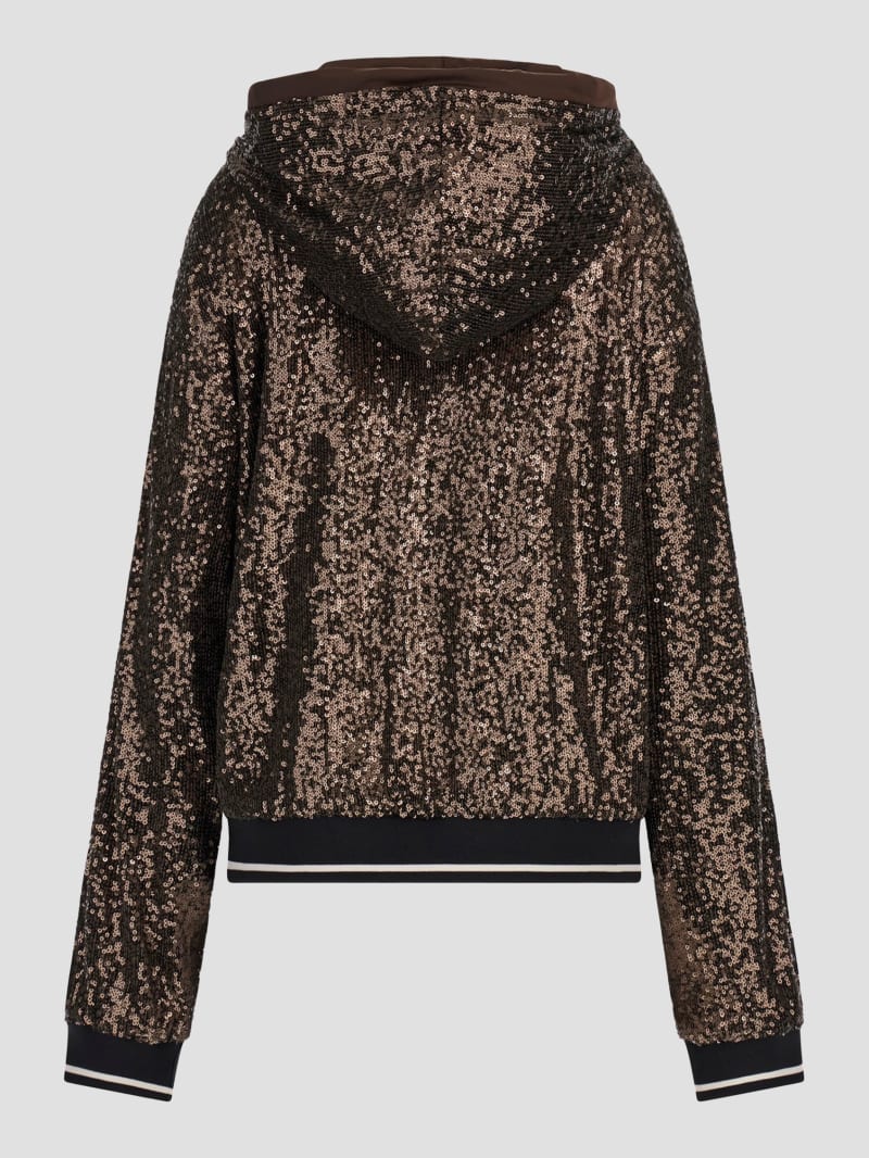 Mini Sequins Zip-Up Sweatshirt