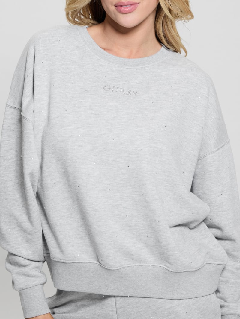 Rhinestone Logo Sweatshirt | GUESS Canada