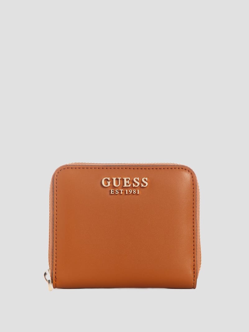  GUESS womens Laurel Small Zip Around Wallet, Brown