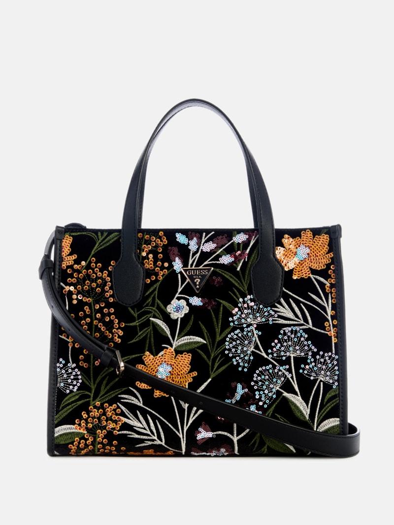 Zalina Velvet Sequin Floral Tote