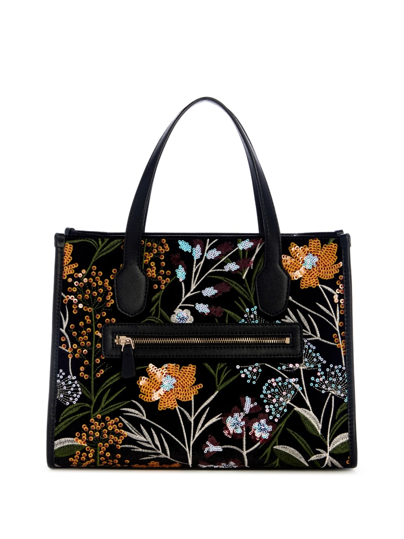 Zalina Velvet Sequin Floral Tote