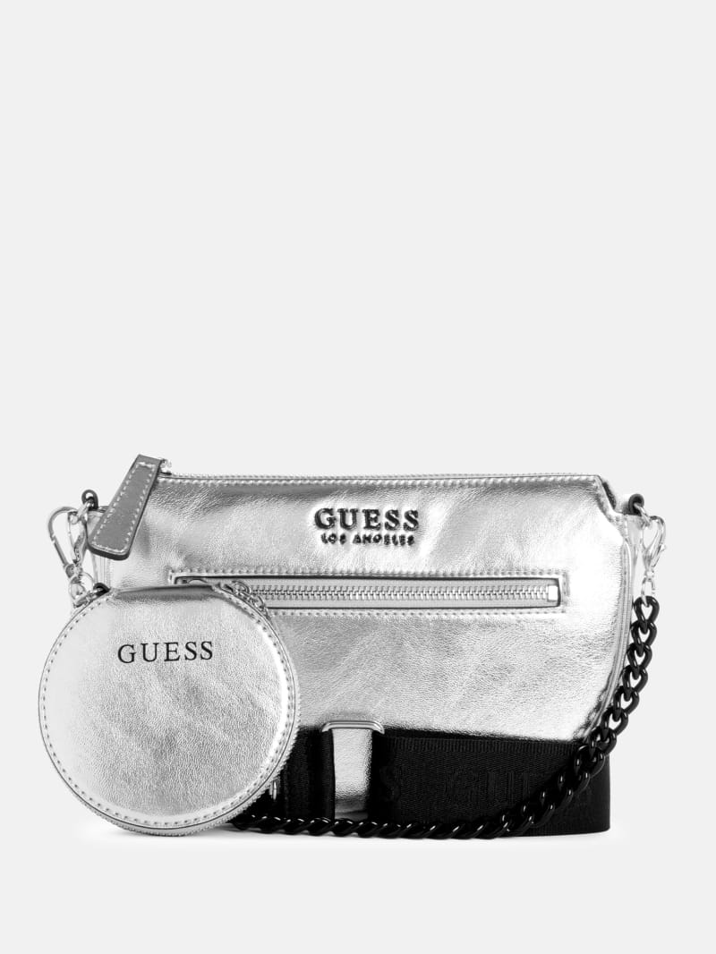 Gabina Metallic Mini Zip Top Crossbody GUESS Factory Ca