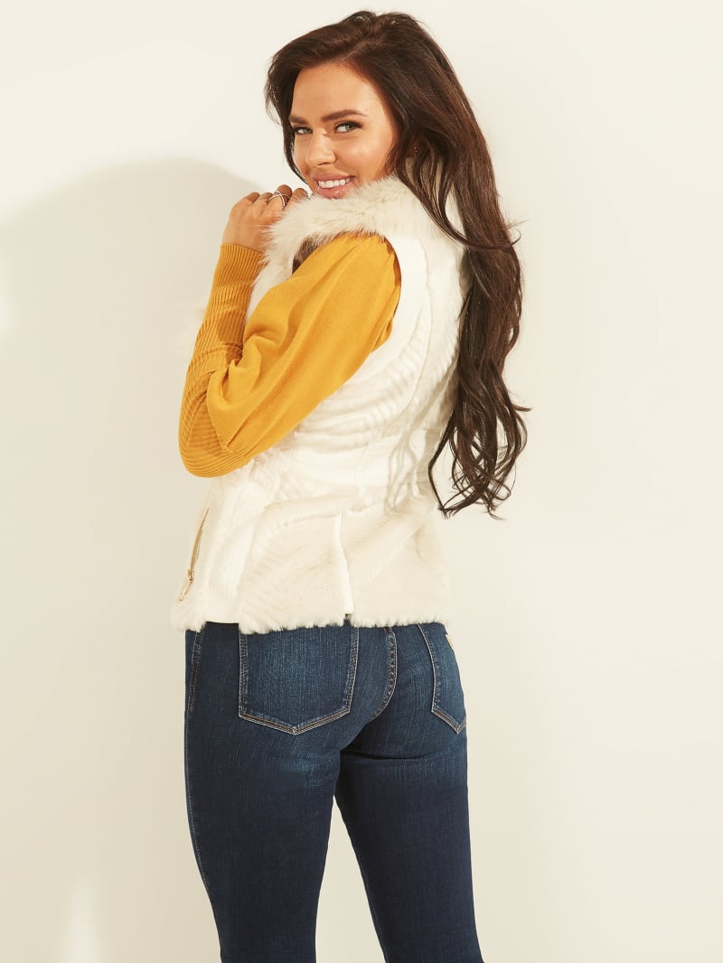 Guess Faux-Fur Moto Vest. 4