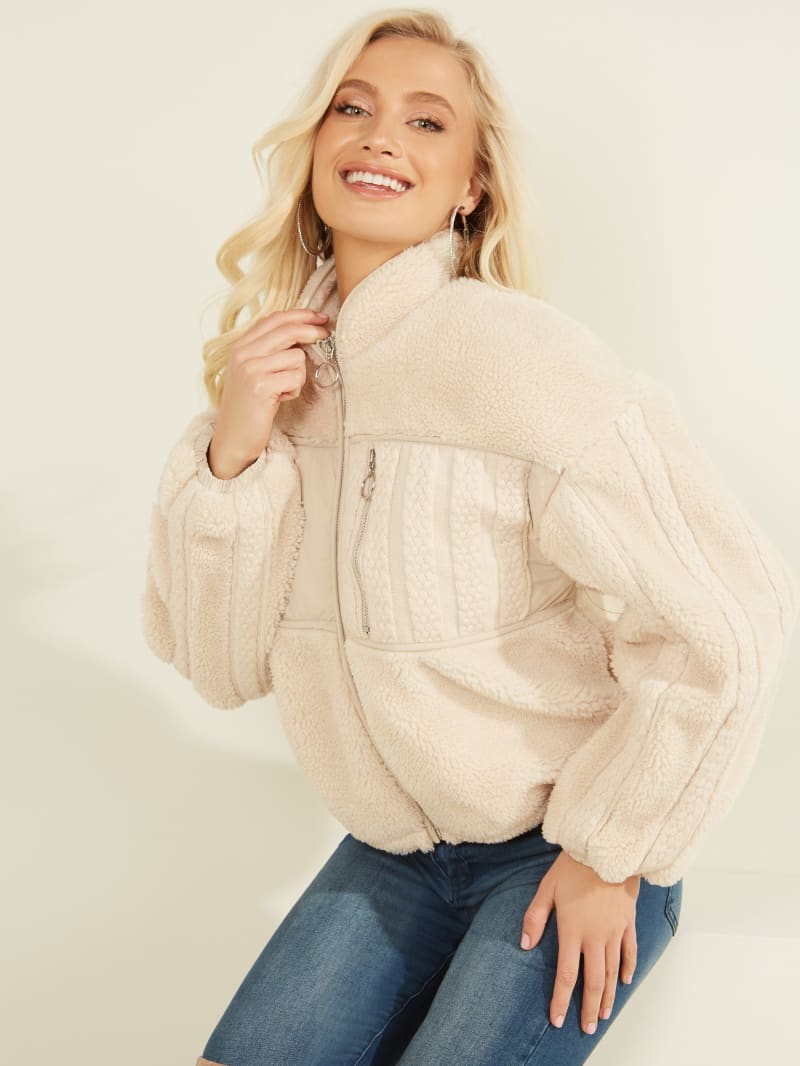 Guess sherpa jacket deals