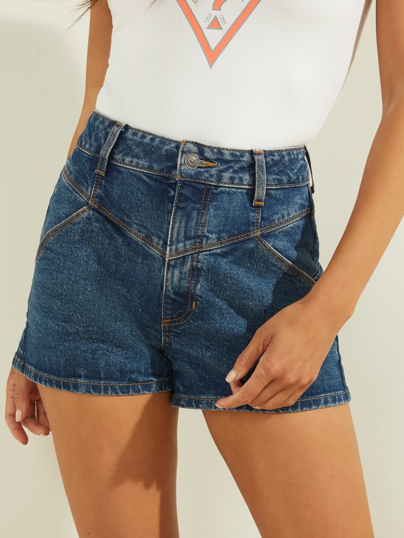 high rise denim mom shorts