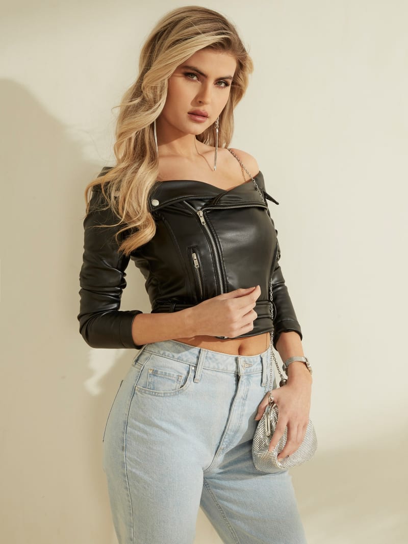 Off-The-Shoulder Moto Jacket | GUESS (800 x 1066 Pixel)