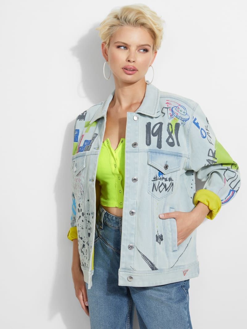 graffiti denim jacket