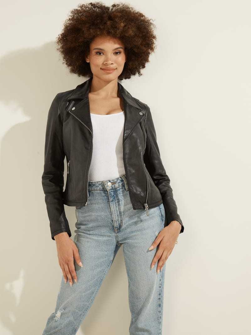Leather Moto Jacket | GUESS Canada