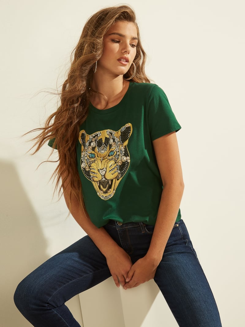 Leopard Bling Tee GUESS Canada