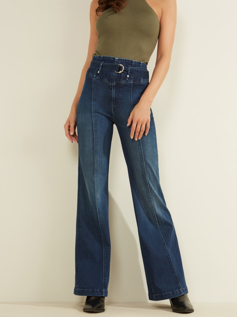 Marylou Super-High Rise Corset Wide Leg Jeans | GUESS