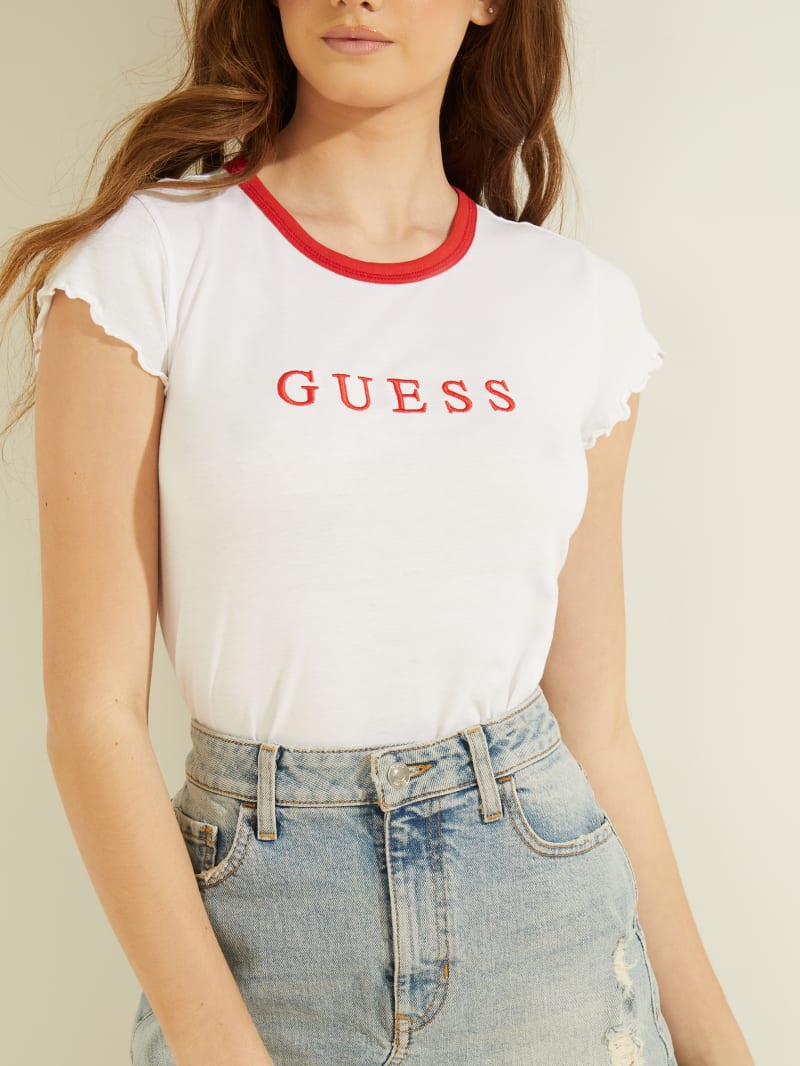 Guess Logo Cropped Baby Tee. 1
