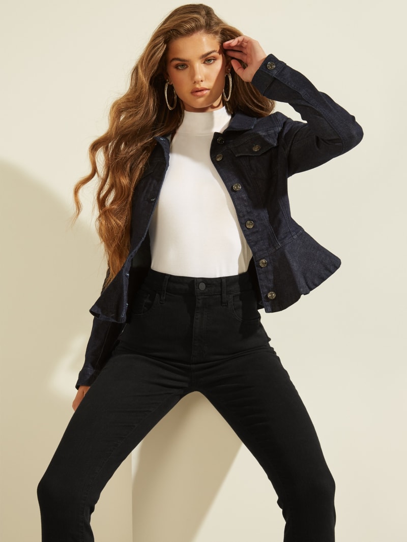 guess denim peplum jacket