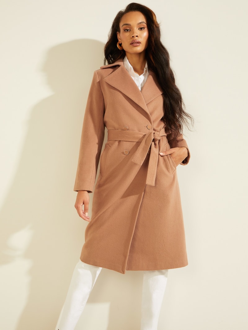Guess camel coat clearance